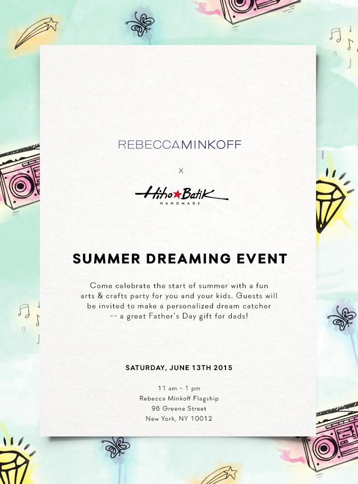 RebeccaMinkoff's tweet photo. Come celebrate the start of summer with an arts &amp; crafts party at @RMSOHO! http://t.co/jUntUMt14V http://t.co/44TQEyh1k7