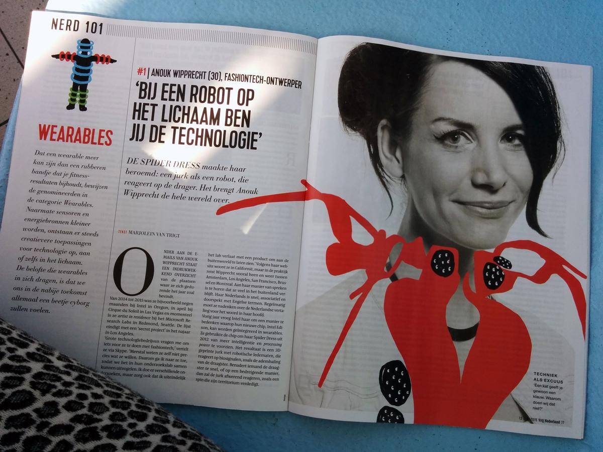 AnoukWipprecht's tweet photo. #1 'Wearables' in the #nerd101 between awesome tinkerers, hackers and technologists, in awe! @vrij_nederland thx <3 http://t.co/1lalLQxIA3