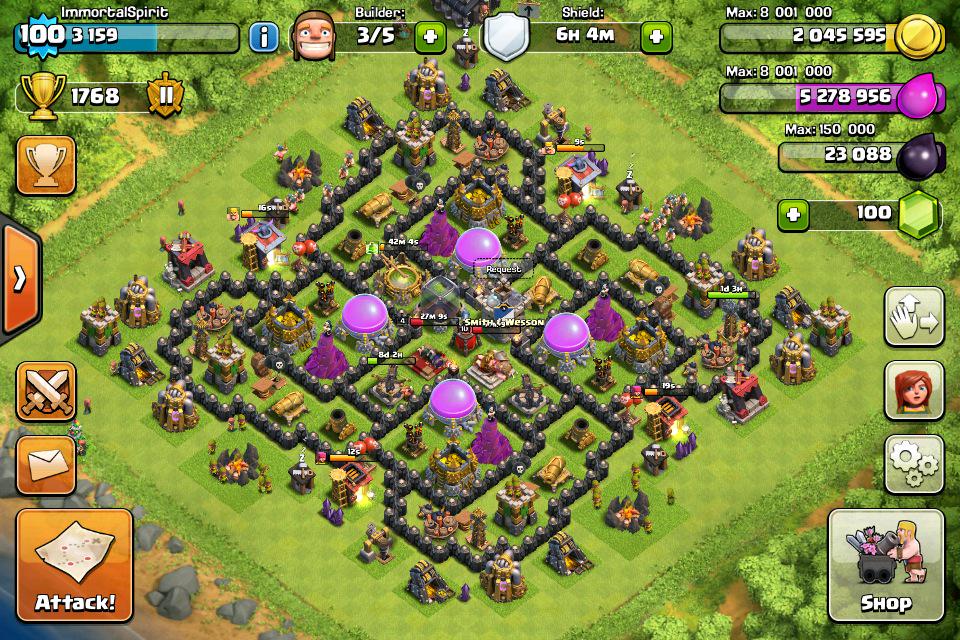 ClashWithCraze's tweet photo. Its been such a long time coming but heres my custom th9 base. #Perfection #Clash of clans #FarmingBase #AmazingClan http://t.co/C2SkBUgPit