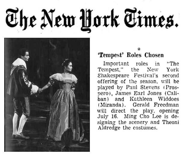 #tbt 1962, first production of The Tempest at Delacorte. Directed by Gerald Freedman. <a href="/PublicTheaterNY/">The Public Theater</a>