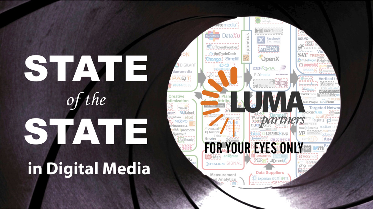 tkawaja's tweet photo. LUMA's State of the State in Digital Media for 2015 #DMS15
http://t.co/BasdZdhHJZ http://t.co/oYEzexvISF