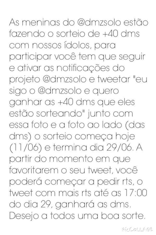 btwlarries's tweet photo. "eu sigo o @dmzsolo e quero ganhar as +40 dms que eles estão sorteando" http://t.co/AB4mOxoOl0