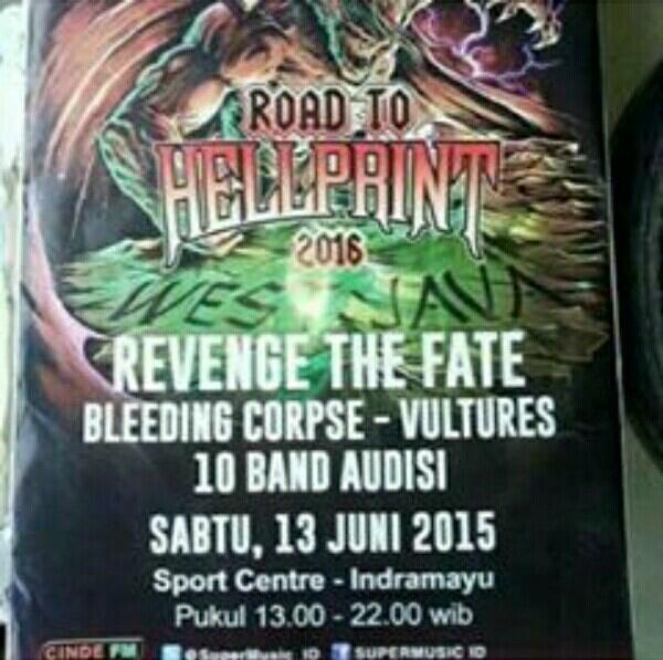 INDODEATHCORE's tweet photo. Besok @REVENGETHEFATE akan show di Indramayu #RoadToHellprint http://t.co/UI60NRPtXV
