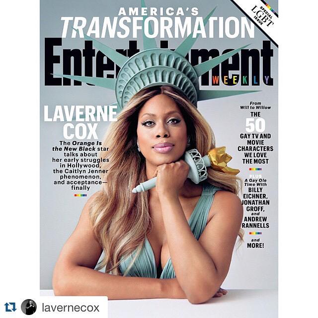 iammissseven's tweet image. Beautiful cover ❤️ Laverne Cox 💋@😄👍🏻 @EntertainmentWeekly awesome cover story featuring #LGBTissue #TransIsBeautiful