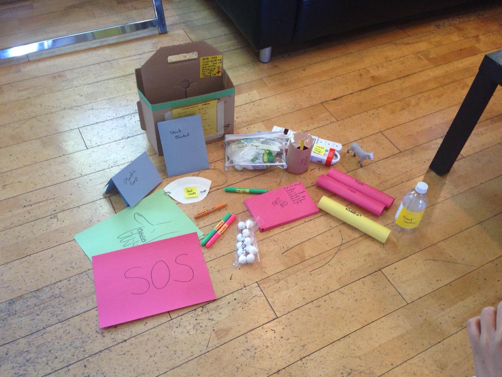 Look at all the goodies in that social earthquake preparedness kit. #GGovJam #GGJamVan