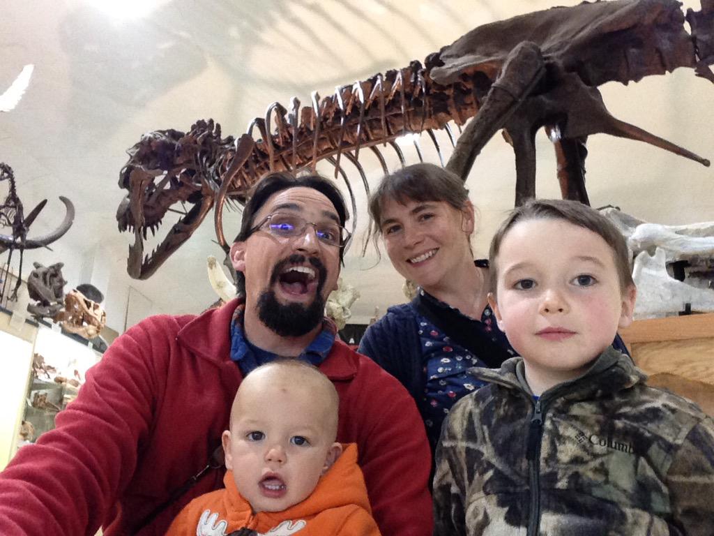 Family selfie with Stan the t-Rex! <a href="/bhigr_ep/">BlackHillsInstitute</a>