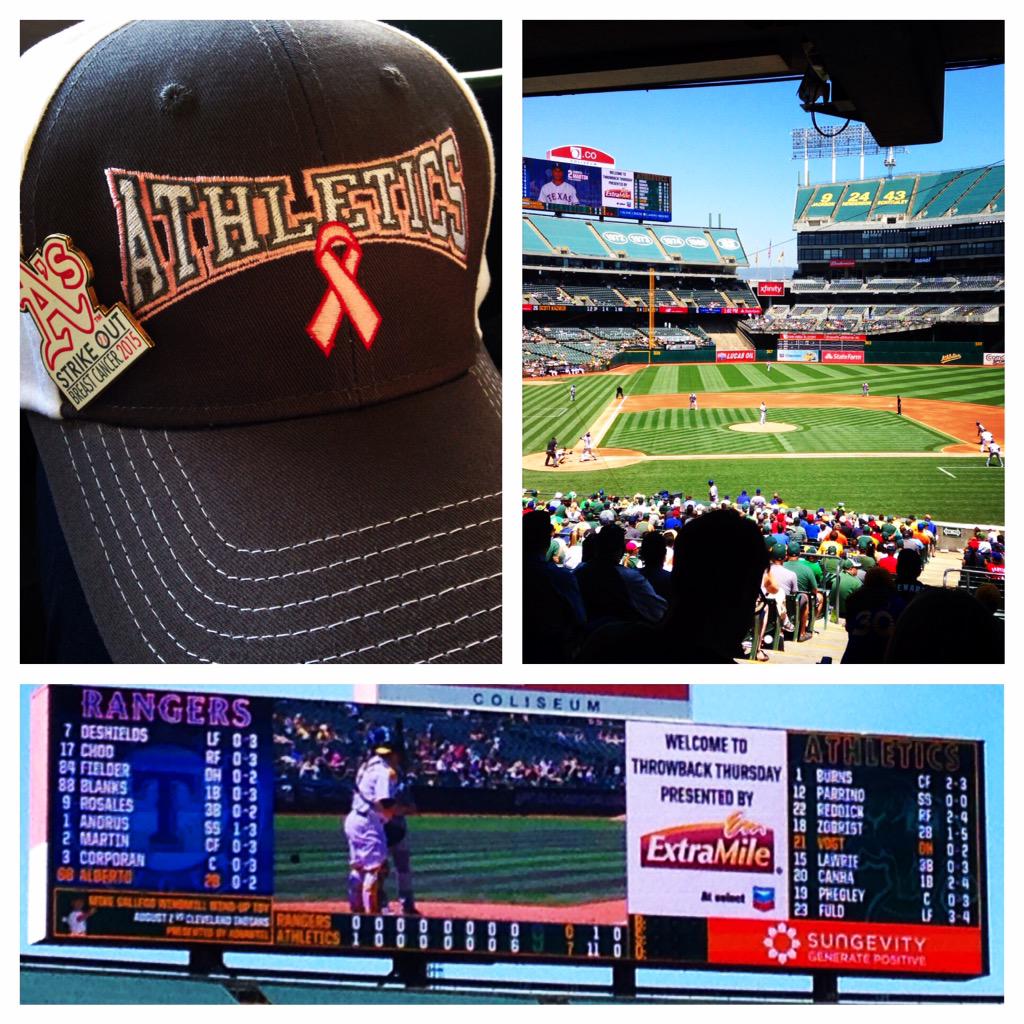 Wendy415Poon's tweet photo. @OaklandAs Thank you for being our partner in the fight against breast cancer! Go A's! Awesome win! http://t.co/DXvsGG54Mm