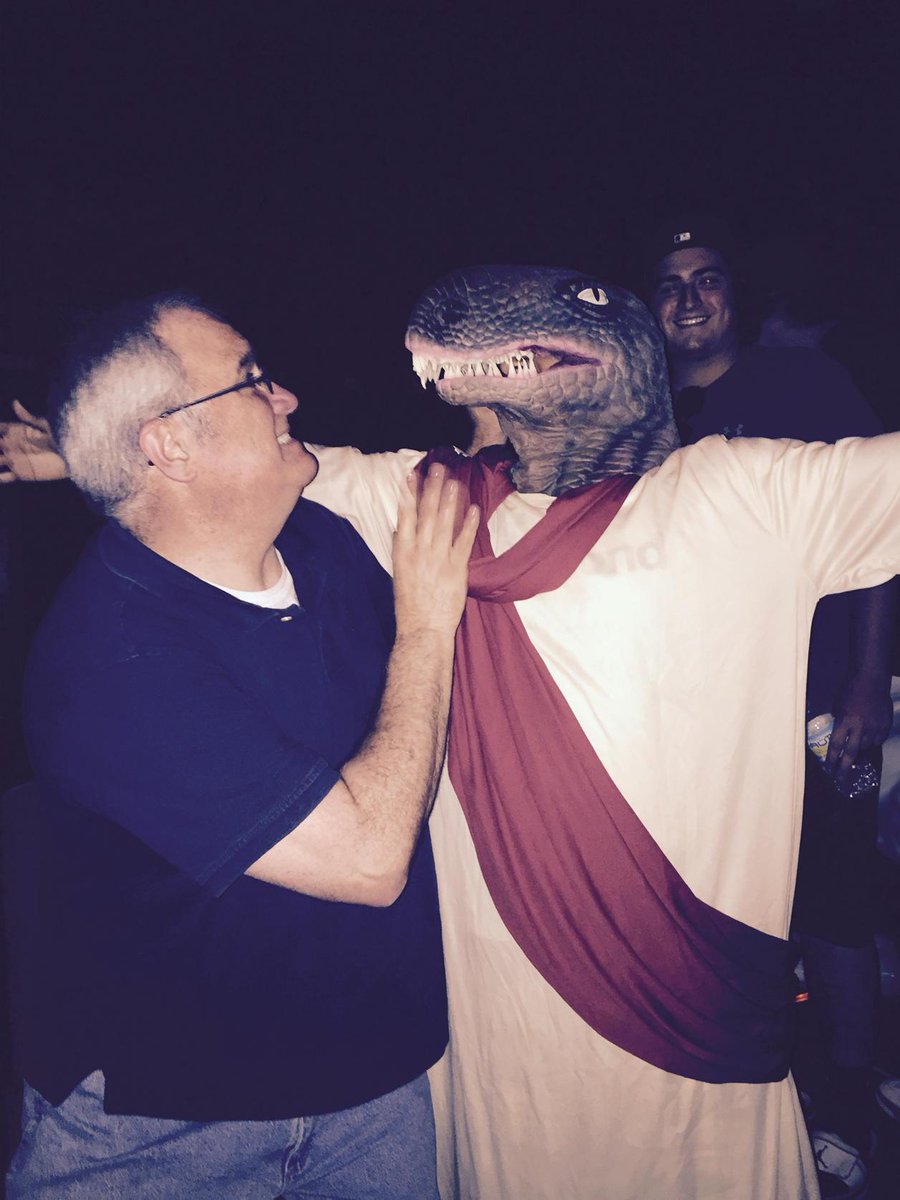 TheMikeEakins's tweet photo. #raptorjesus at IMAX Jurassic World. http://t.co/6WUNSwP23B