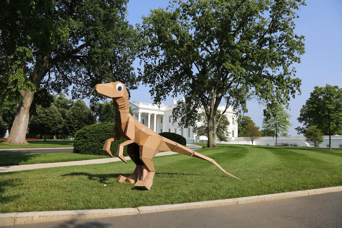 Looks like another predator made it in here. Clever girl... wh.gov/nation-of-make… #FindYourJurassicPark