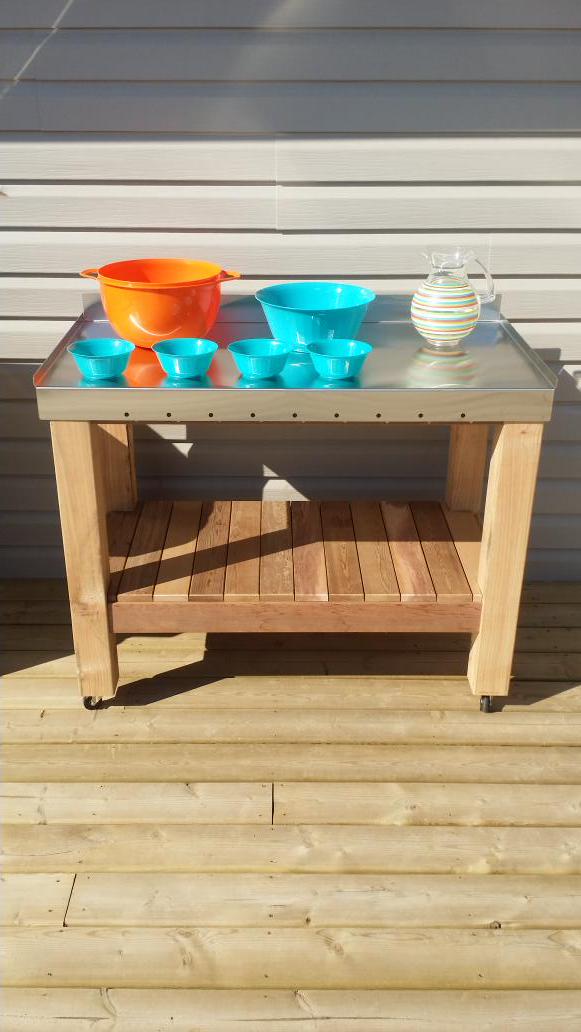 HES MFG - Outdoor Prep Counter!  #Stainless #Cedar