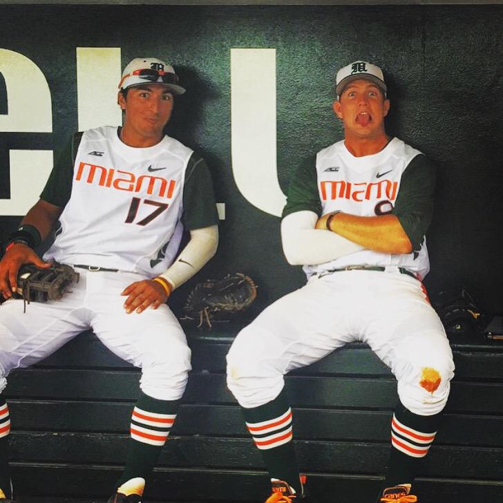 BasebaIIPlayers's tweet photo. Miami university in the dugout http://t.co/aYLoAjYSca