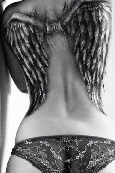 TattooEight's tweet photo. Awesome Angel Wing Tattoo - http://t.co/NVcRlHbtCR - #AngelWingTattoos #BackTattoo http://t.co/tM9IzECgUt