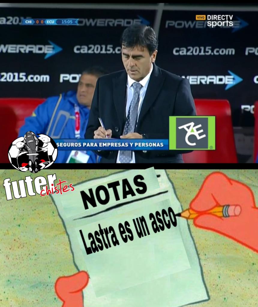 FUTERweb's tweet photo. El #ProfeCejas tomando notas en el partido #Chi #Ecu [via @DavidGuayasamin] http://t.co/FffwvtxQYH
