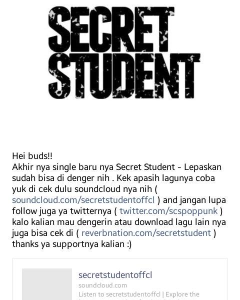 SECRET STUDENT tweet media