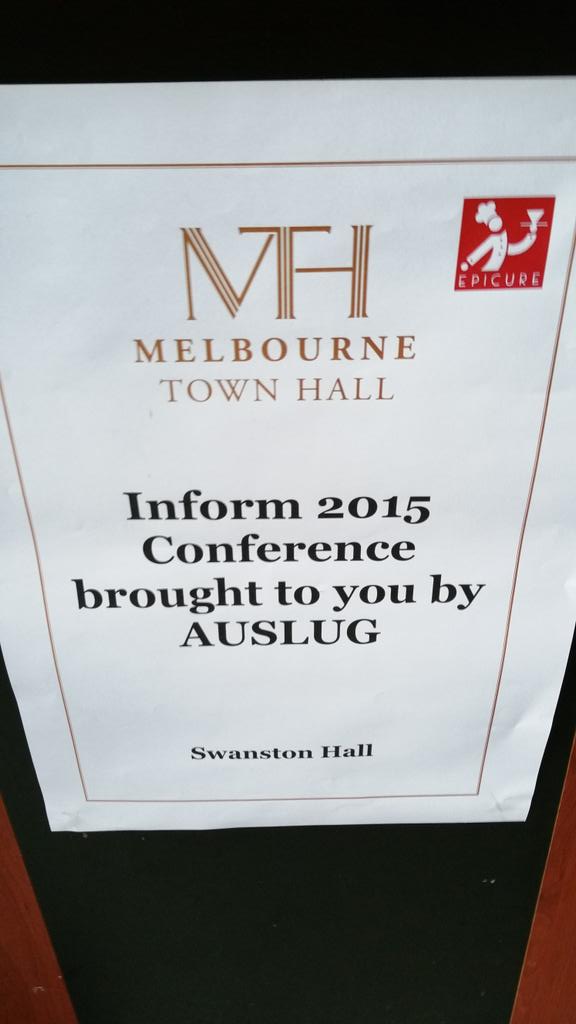 matnewman's tweet photo. Farewell #Inform2015, thank you awesome @AusLUG committee and the over 200 attendees for another fantastic conference http://t.co/ePlU0dI4ud