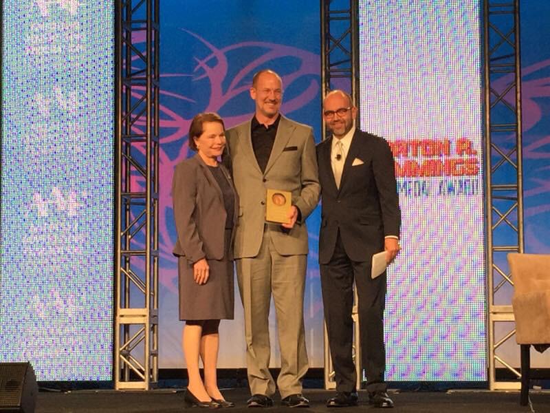 aaf_nebraska's tweet photo. Congratulations to Jeffrey DeLong #ADDYMan awarded the Barton A. Cummings Gold Medal Award @AAFNational #ADMERICA15. http://t.co/YxP5fYpODV