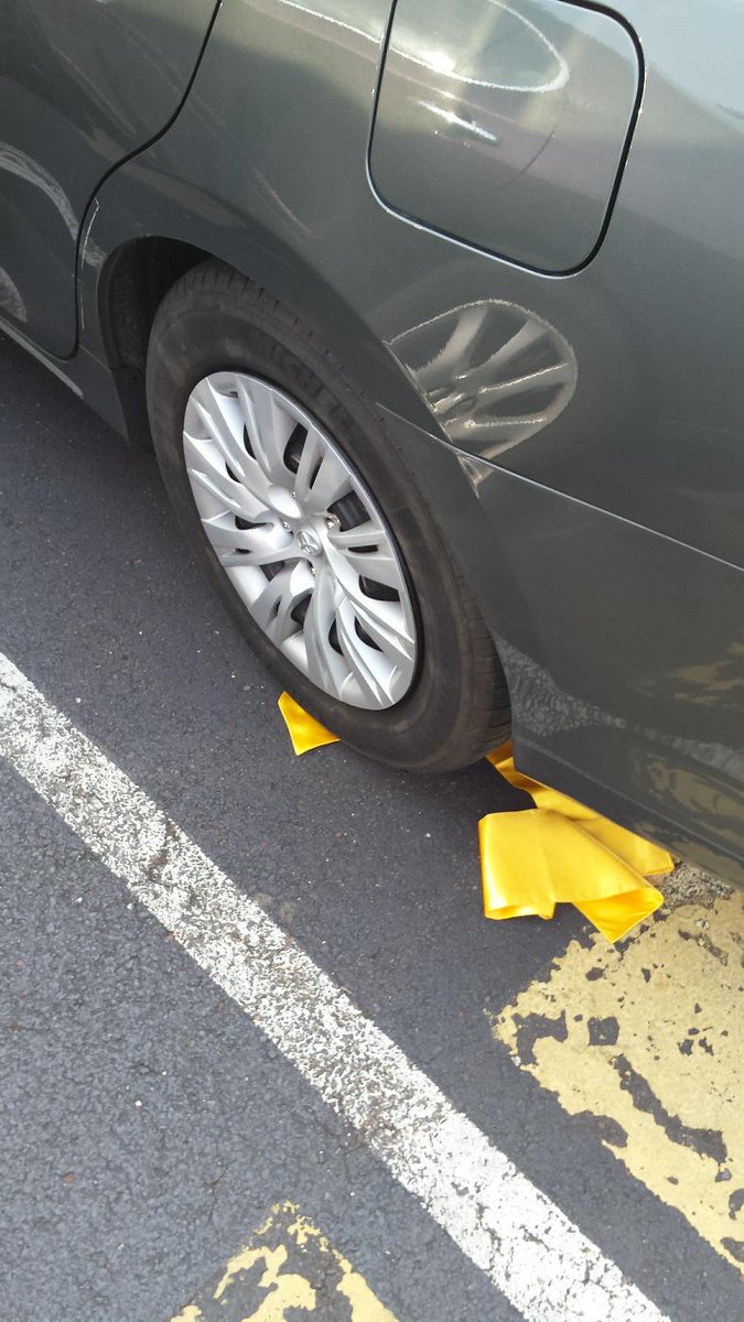 Andrewge8622's tweet photo. Shoutout to @sdriscoll10 for helping to extract my graduation sash from under his car. Still no idea how it got there http://t.co/8Xs4dratOd