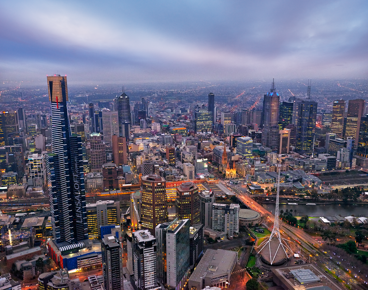 Enjoying the fresh cool air high above #Melbourne this morning!