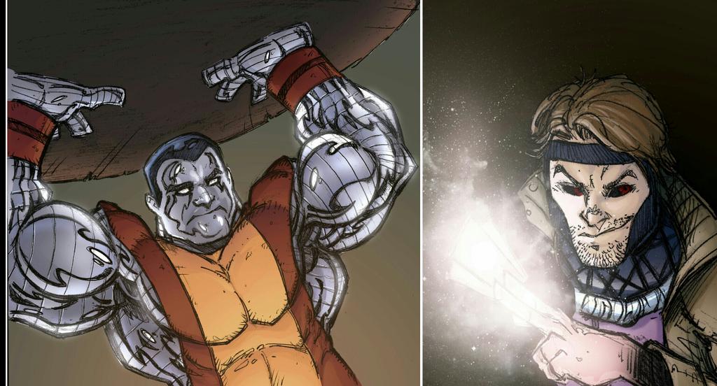 artofvictormed's tweet photo. Went with two x-men tonight's warmup @Marvel  #marvel #Marvelcomics #xmen #colossus #Gambit #art #comicbook #drawing http://t.co/pD9rm6l8xc