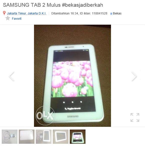 _y0uni3's tweet photo. Samsung tab2 mulus! #BekasJadiBerkah @OLX_Indonesia @KompasTV http://t.co/ROn0iazrap