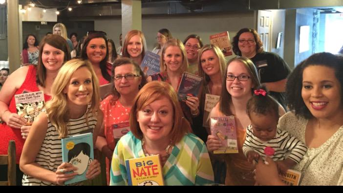Commontothecore's tweet photo. Happy teachers with their new books from @Scholastic. @Scholastic donated SO many books to the #nashteacherbash! http://t.co/vErMTSQ3kC