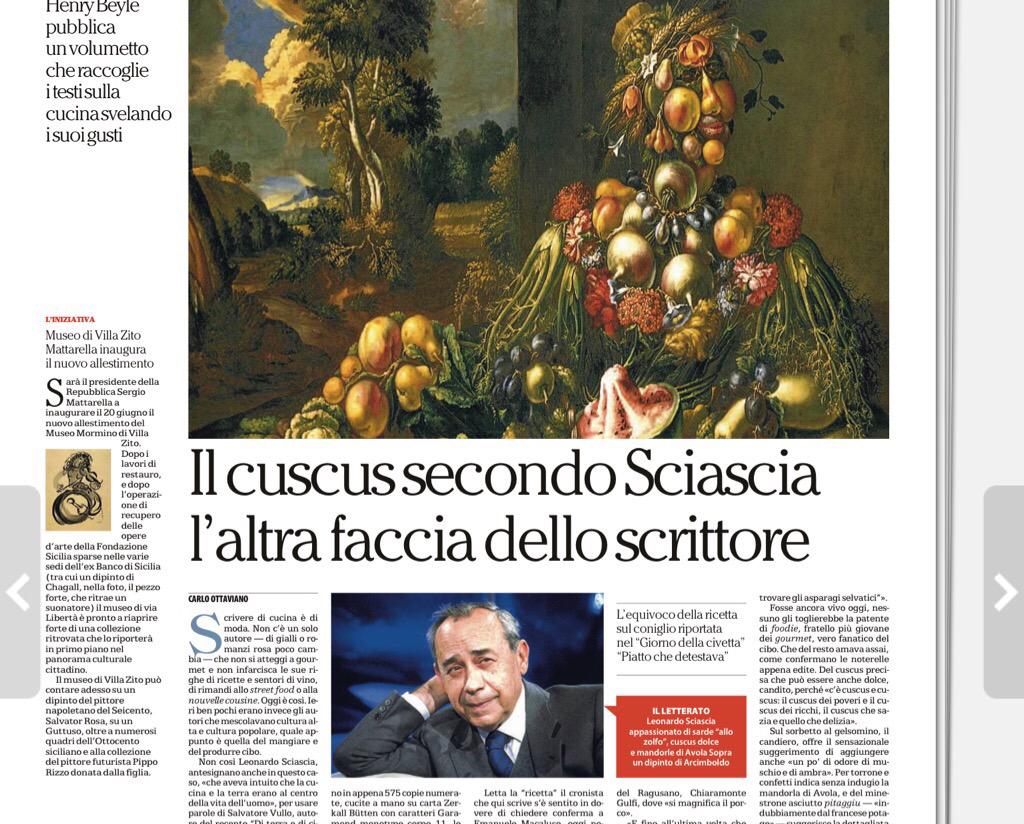 AdrianaFalsone's tweet photo. #henrybeyle pubblica i testi culinari di #sciascia @CarloOttaviano @MarinaDiLibri @Stoleggendo @MuseoSalinas #food http://t.co/7ruHz65P70