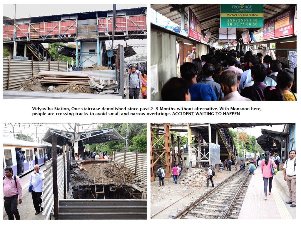 mihirsclick's tweet image. Vidyavihar Station Bridge is an Accident waiting to happen. Any media wanna raise issue? @TrafflineMUM @timesofindia