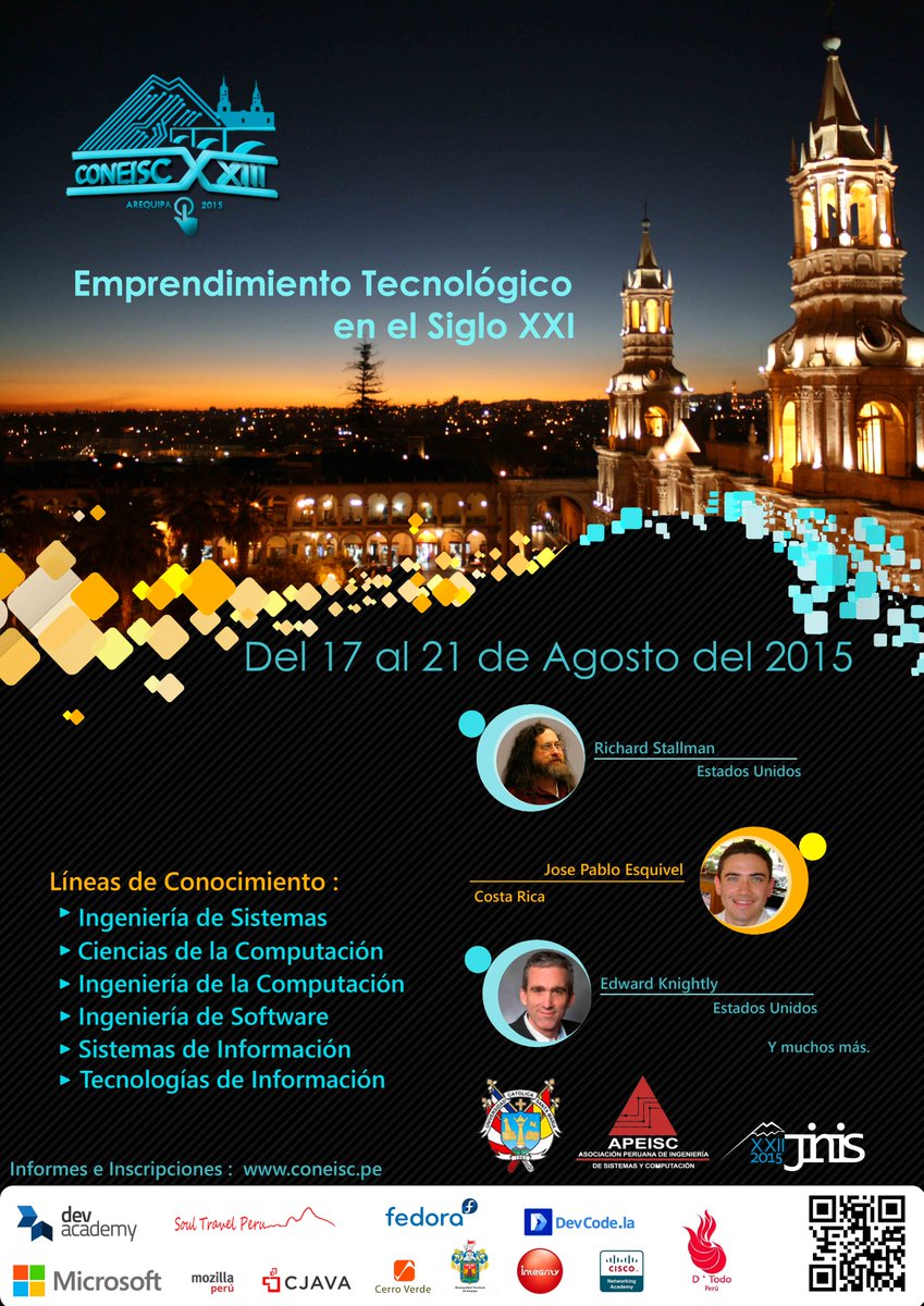CONEISCXXIII's tweet photo. Cada vez falta menos...
AREQUIPA los espera !! =)
#CONEISC2015 http://t.co/1mINfaRpRd