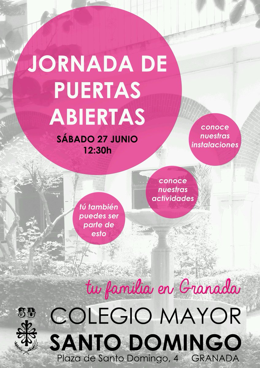 cmsantodomingo's tweet photo. Si has acabado 2BACH y quieres estudiar en GRANADA no hagas planes para el SÁBADO 27 JUNIO! ¡Contamos contigo! http://t.co/ffzLnJo6Ty
