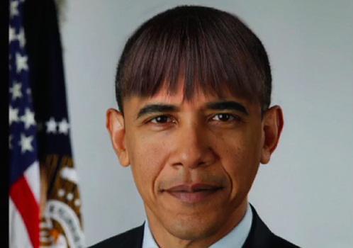 Keyfluent's tweet image. #BADBUZZ : @BarackObama what happened to your hair ?? #haircut #barackobama #fun #funny #picoftheday