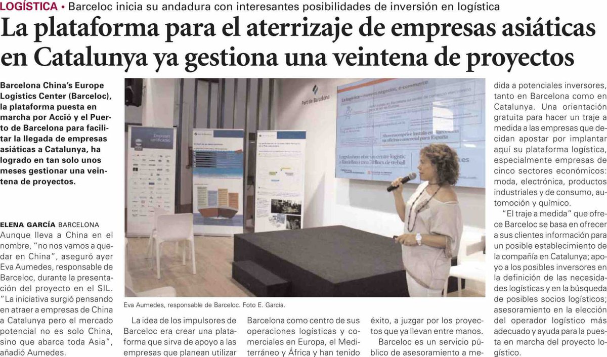 PortdeBarcelona's tweet photo. Ayer se presentó Barceloc, plataforma para facilitar llegada de empresas asiáticas en CAT @diariodelpuerto #SIL2015 http://t.co/0blvGlLE7C