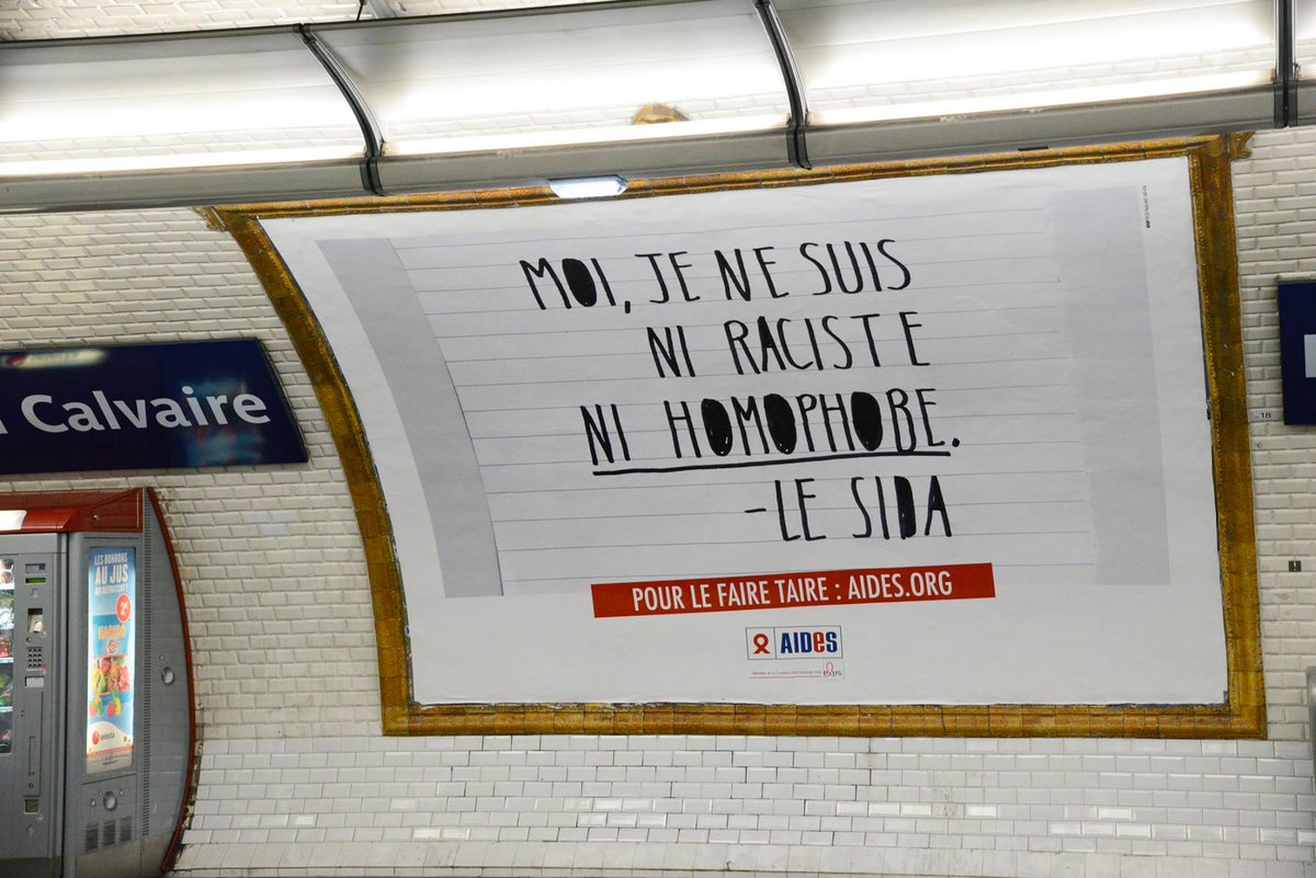 Tiens, notre nouvelle campagne à #Métro #FillesDuCalvaire...  <a href="/lesida/">Le sida</a> le calvaire c'est toi ! #TaisToi