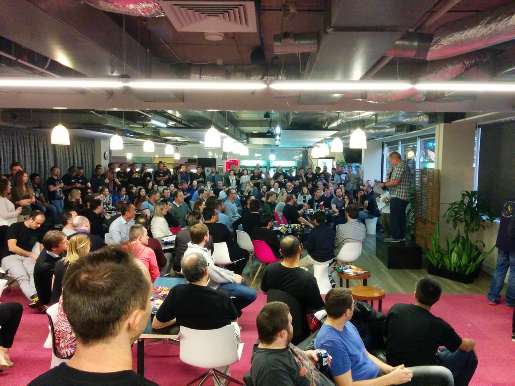 Handing out awards for #hact4stic