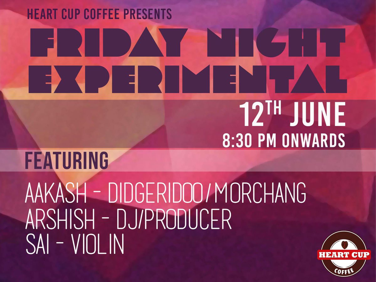 Friday Night Experimental is back tonight!! Come by #HCC for a fun evening of food, drinks, and great music!