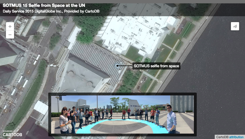 CARTO's tweet photo. CartoDB at SOTMUS 2015—a selfie from space & much more. Read a recap in our latest post! http://t.co/YxE0j0Y4vT http://t.co/JVLQiy8hGC