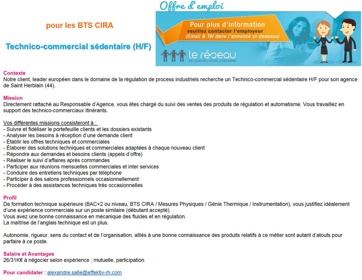 Formation Aftec On Twitter Offresdemplois Btscira Btsmuc Btsag Btsam Btsnrc Recrutement Http T Co 6twzxknfvv