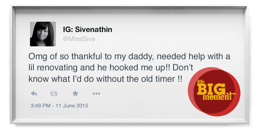 McDonalds_SA's tweet photo. When all else fails, call Dad, right @MissSive? We hope he enjoys his Big Mac.
#LegendForALegend #McDLilMoments http://t.co/LXQajHCZvn