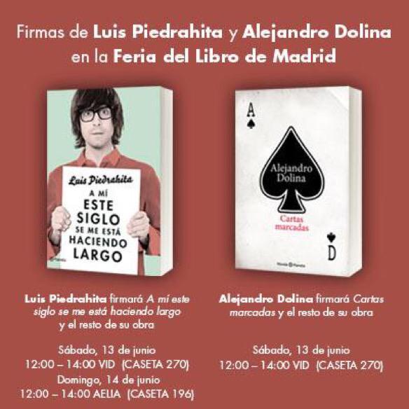 PiedrahitaLuis's tweet photo. ATENCIÓN MADRID! El sábado y el domingo os espero en la feria del libro para firmar todo lo que llevéis. Planazo! http://t.co/kAEeUhMTtw