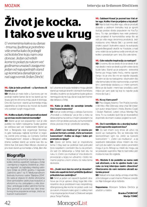 SrdjanDincic's tweet photo. Oni pitali ja odgovarao, kako to inače biva na intervjuima... http://t.co/N7bsHFTS2S