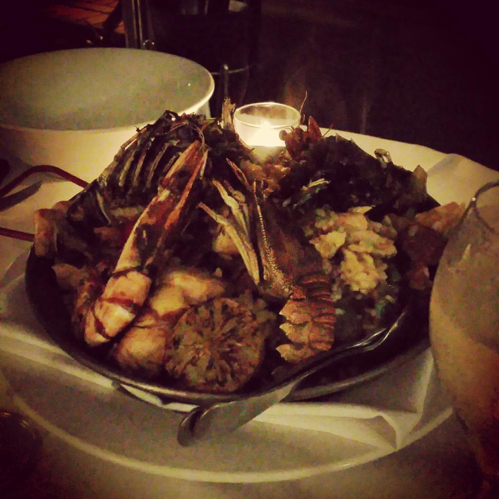 brotchie's tweet photo. @Uber_QLD @yumtable Loving the mystery #UberDINING experience. Thanks! Tastiest seafood dish ever. http://t.co/6Yx9W9JrNC