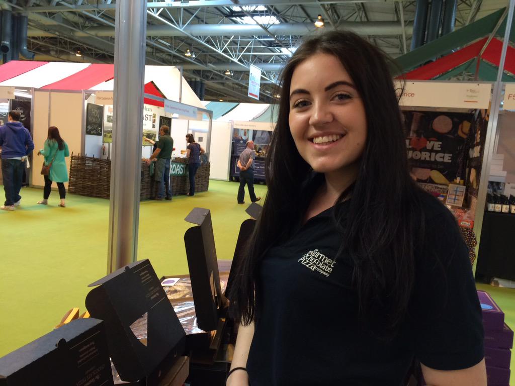 ChocPizzaCo's tweet photo. Come and see Millie, today's glamorous assistant! @BBCGoodFoodShow stand F522. #chocolate #BBCGFSSUMMER http://t.co/2OTAkAOGL9
