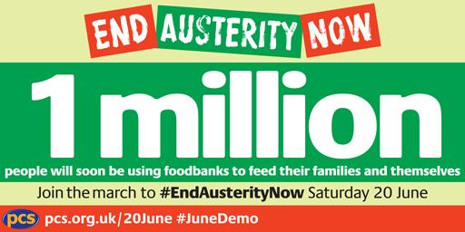Join 20 #JuneDemo to #EndAusterityNow &amp; end the need for 1m people to use foodbanks pcs.org.uk/20june #PCS
