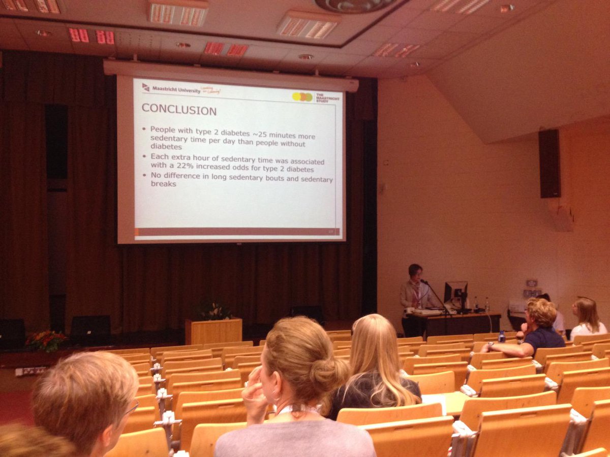 Koster: Every hour extra spent sitting increases diabetes risk by 22%! #icampam2015