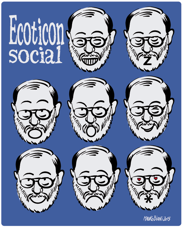 maurobiani's tweet photo. #UmbertoEco Mi inserisco in una polemica di cui non me ne frega niente. Però gli #ecoticon me piaceveno @ilmanifesto http://t.co/yPpSRi5Pgk