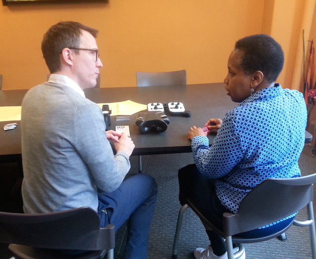 seeblinkgo's tweet photo. Here is our visioneer Adam with our customer! He makes sure you feel comfortable getting your vision test. http://t.co/WyshVz6UUl