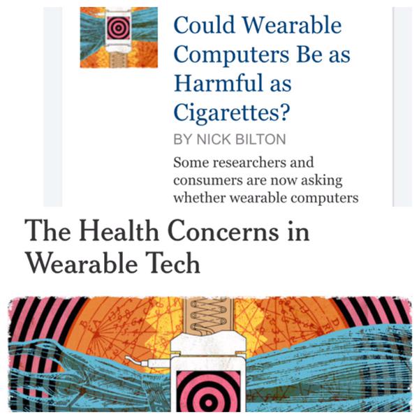 saferphone's tweet photo. RT @RFSAFE  NYT Can Wireless Wearable Computers Be As Harmful As Cigarettes? Science 'YES' http://t.co/WjT9BAkDvW http://t.co/PNqwqsokld