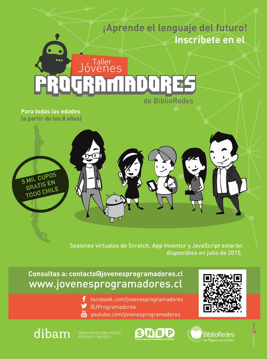 JProgramadores's tweet photo. No te quedes fuera, inscríbete GRATIS en Jóvenes Programadores de @BiblioRedes. #BuenViernes #Yoaprendoaprogramar http://t.co/X0zbFrUNT8