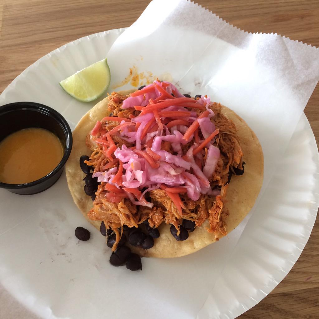Yucatecan pulled chicken tostadas while they last, and yes we are open 7 days a week now!