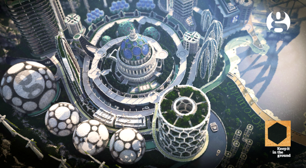 guardian's tweet photo. This is Climate Hope City, our vision of a zero-carbon future – made for #Minecraft http://t.co/vqSZLpehZr #GroundUp http://t.co/bWl2icELSX