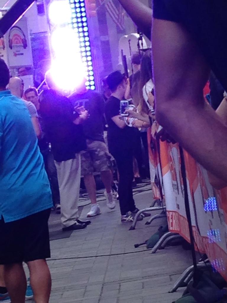 fromHeretoSoHo's tweet photo. A wild @PatrickStump appears!! #FallOutBoyTODAY http://t.co/LeP5X5UGRk